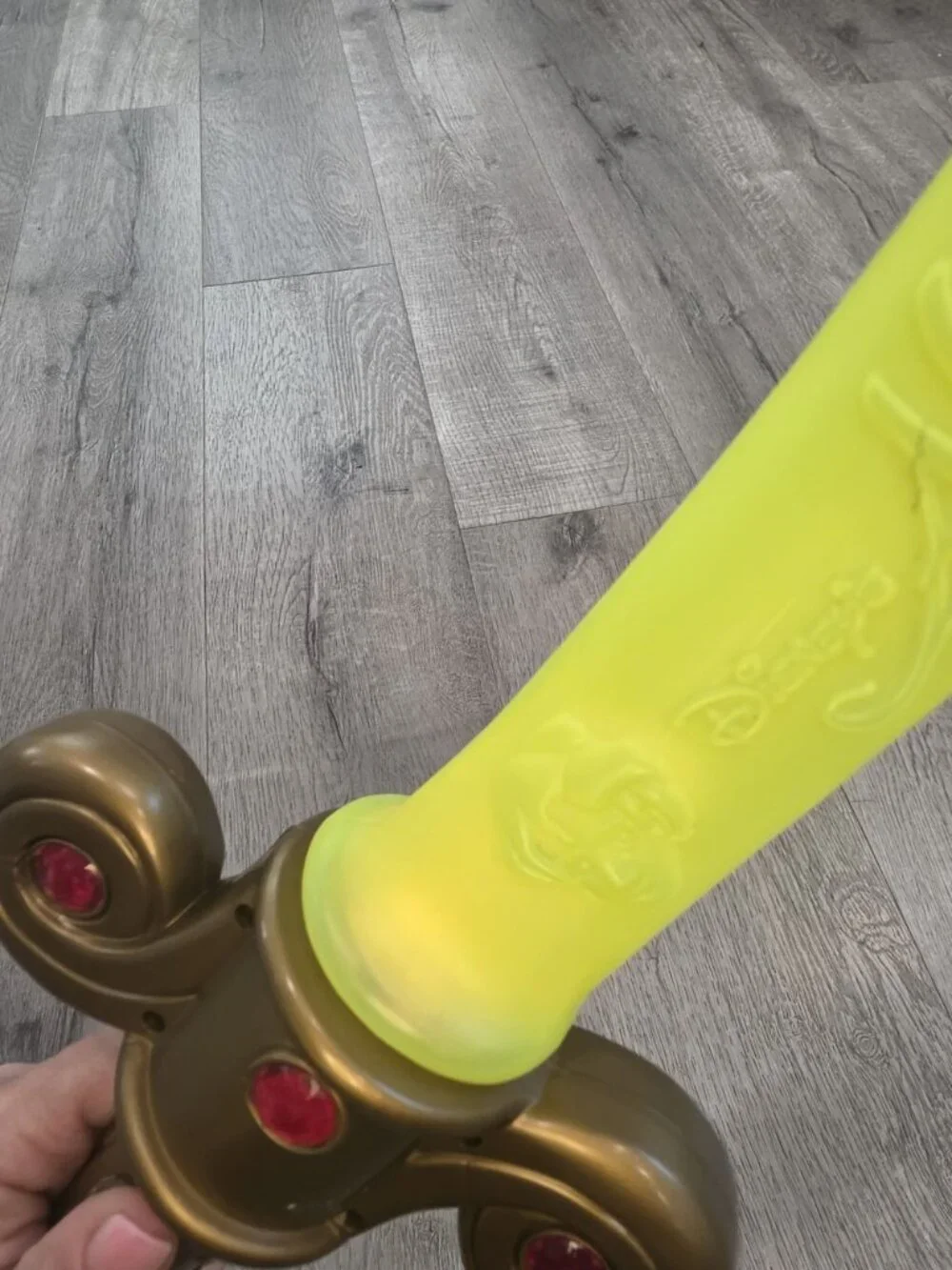 Disney 90s Aladdin Toy Sword With Gold Handle & Light-Up Yellow Blade Costume